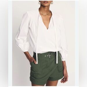 Derek Lam White Blouse with Tie Neck